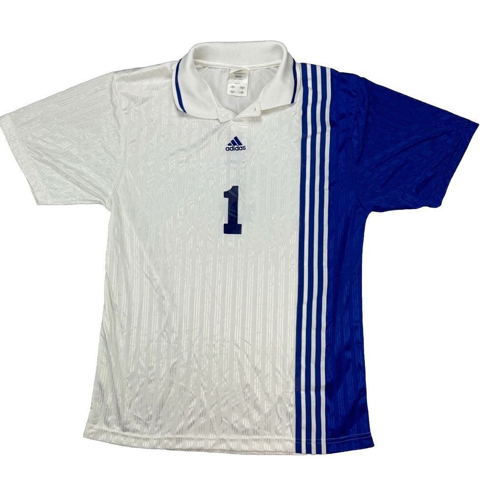 Vtg 90's Adidas Men's Football Soccer Jersey Sz Large COLORBLOCK‎ Center Logo